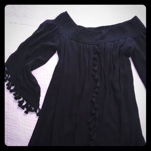Xhilaration Boho Style Black Tassle Dress
